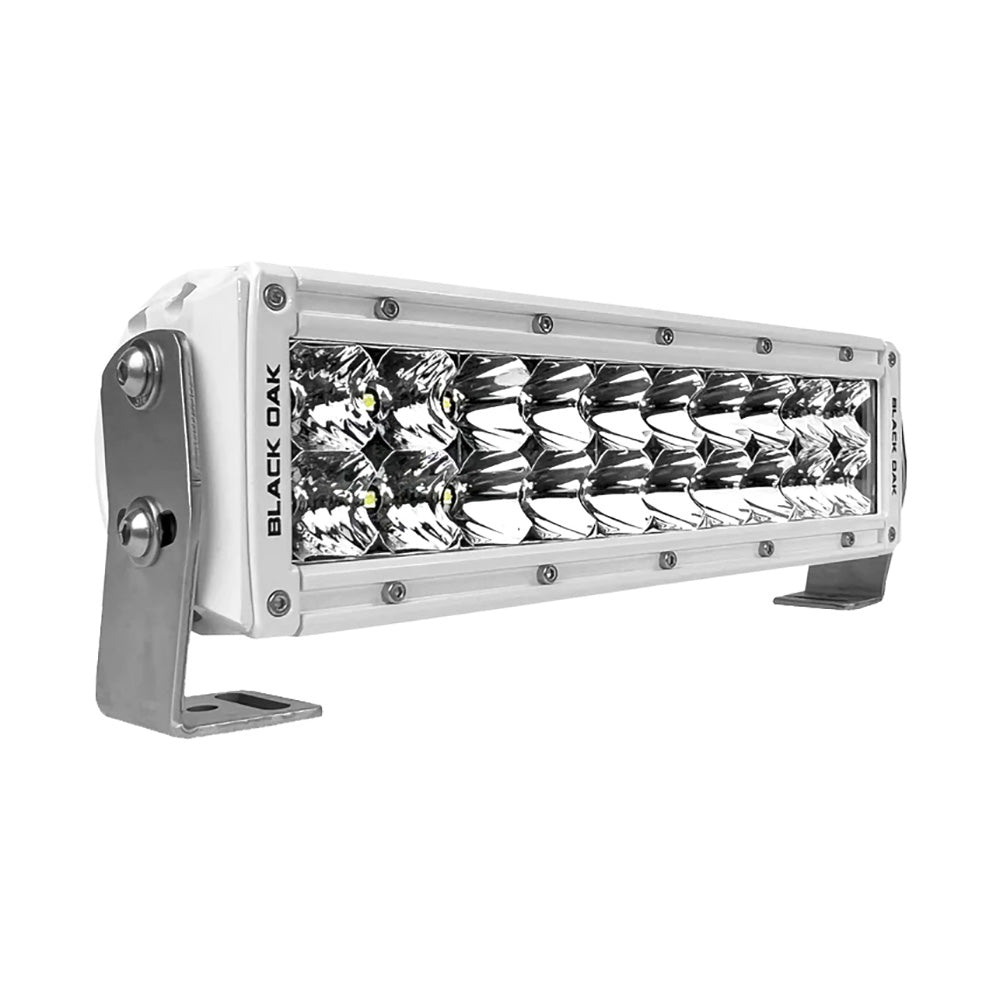 Black Oak LED Black Oak Pro Series 3.0 Double Row 10" LED Light Bar - Combo Optics - White Housing — marine light bars