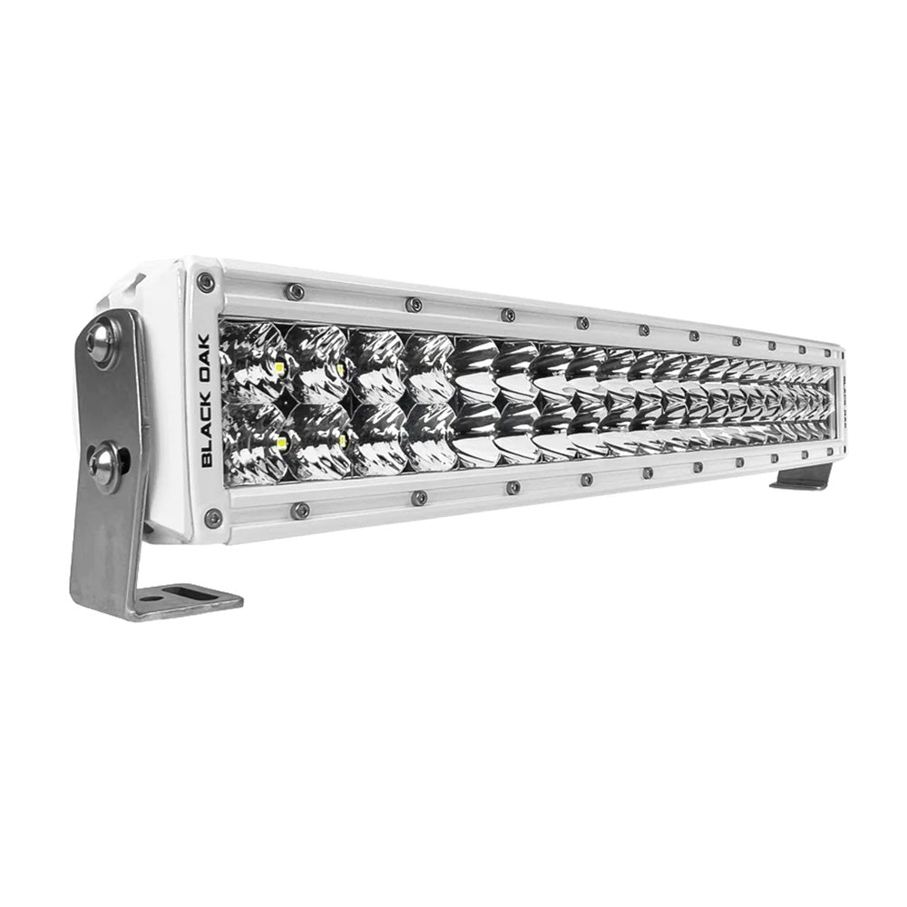 Black Oak LED Black Oak Pro Series 3.0 Curved Double Row 20" LED Light Bar - Combo Optics - White Housing — marine light bars