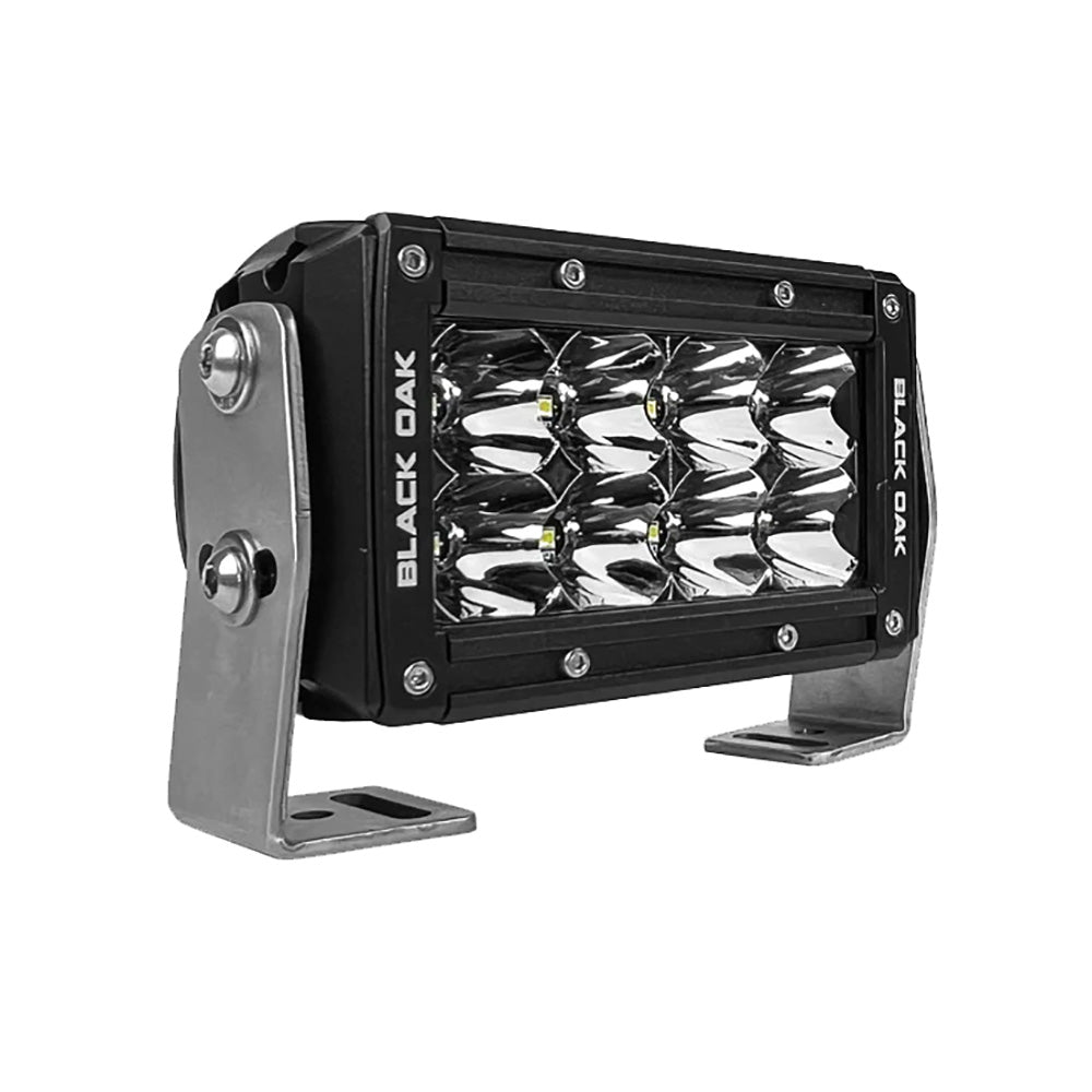 Black Oak LED Black Oak Pro Series 3.0 Double Row 4" LED Light Bar - Flood Optics - Black Housing — marine light bars