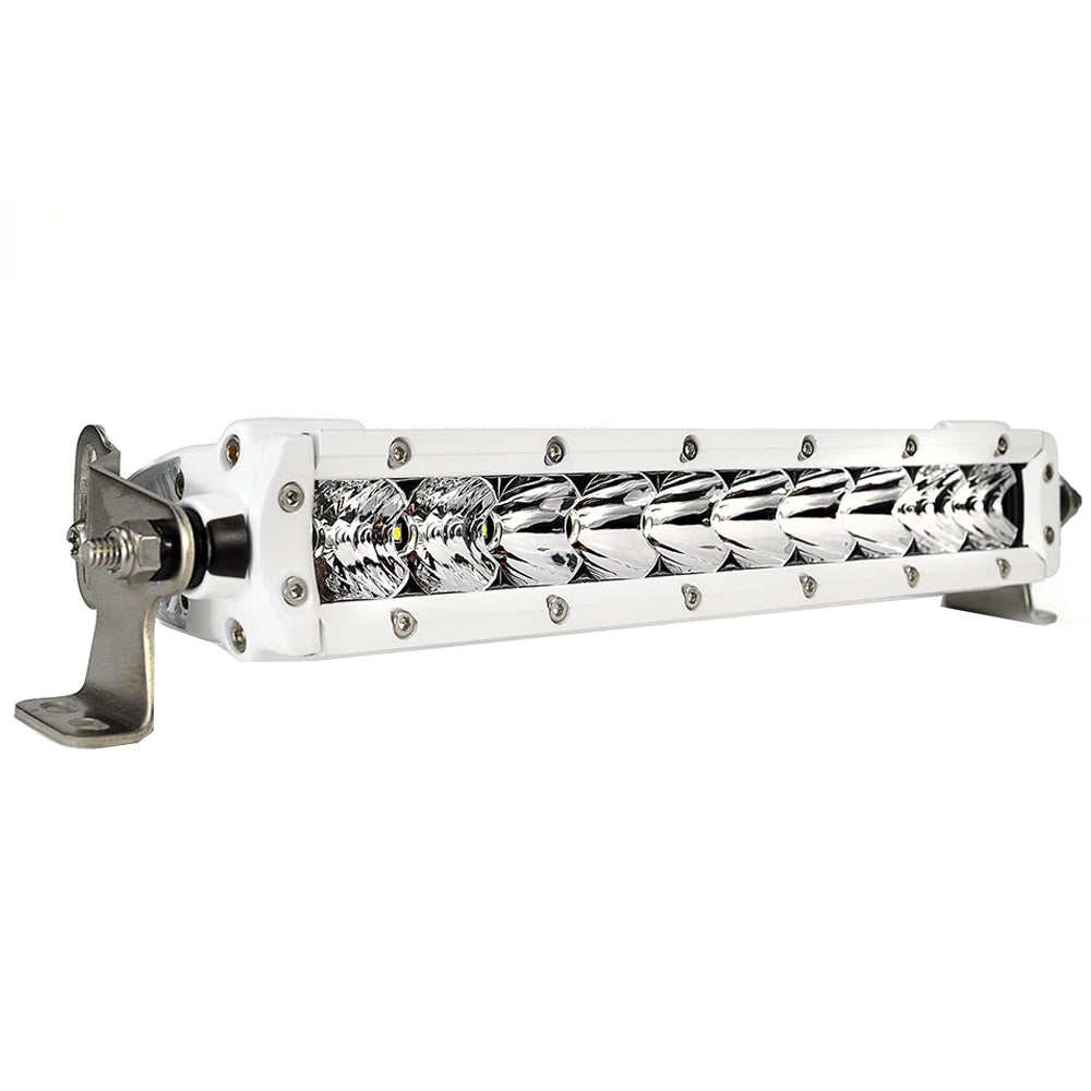 Black Oak LED Black Oak Pro Series 3.0 Single Row 10" LED Light Bar - Combo Optics - White Housing — marine light bars