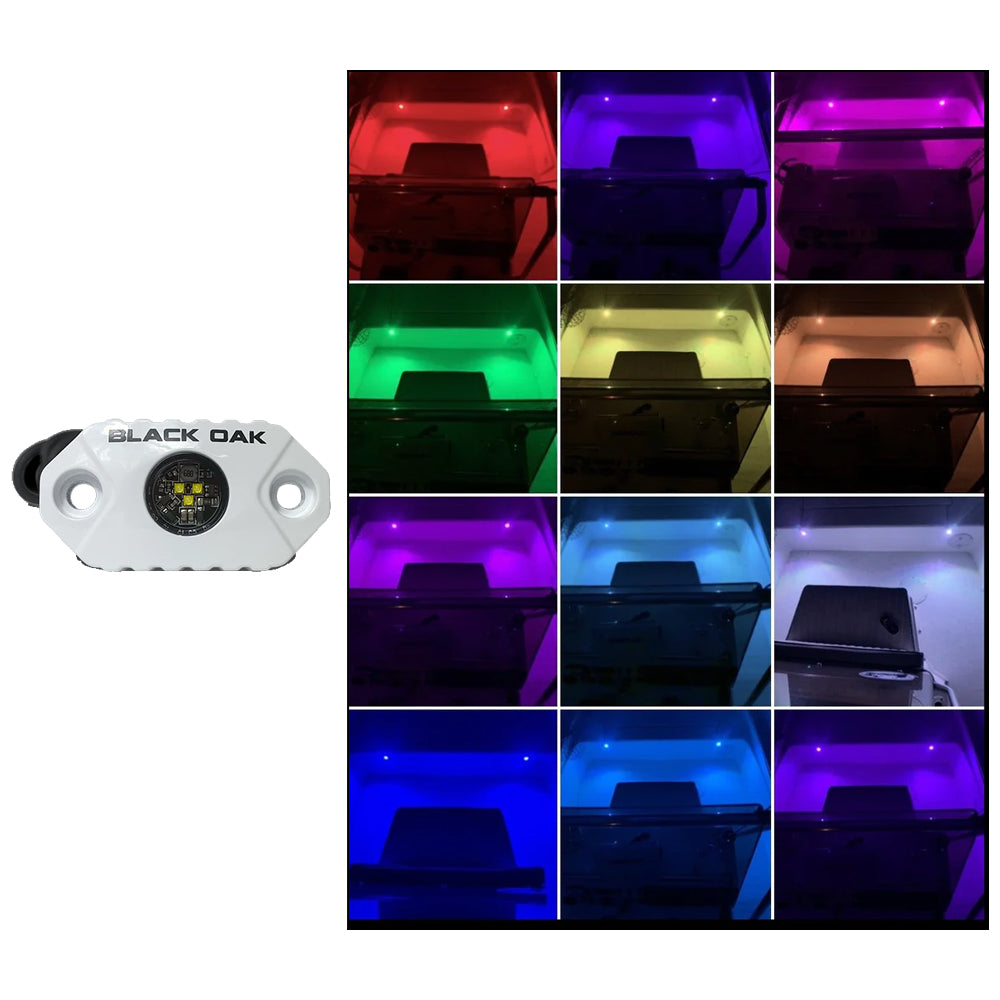 Black Oak LED Black Oak Rock Accent Light - RGB - White Housing — marine interior / courtesy light