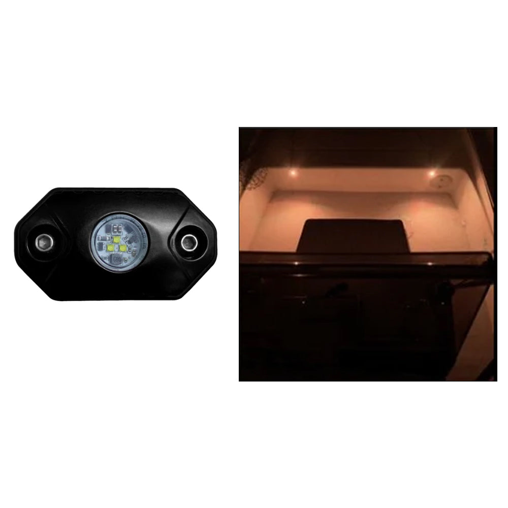 Black Oak LED Black Oak Rock Accent Light - Amber - Black Housing — marine interior / courtesy light