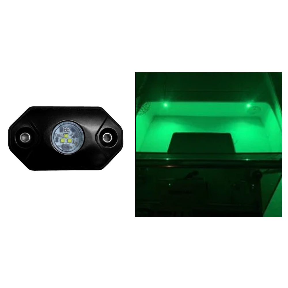 Black Oak LED Black Oak Rock Accent Light - Green - Black Housing — marine interior / courtesy light