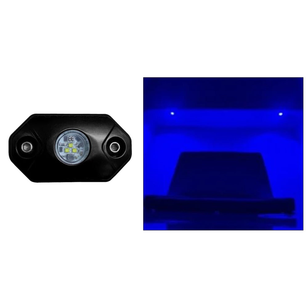 Black Oak LED Black Oak Rock Accent Light - Blue - Black Housing — marine interior / courtesy light