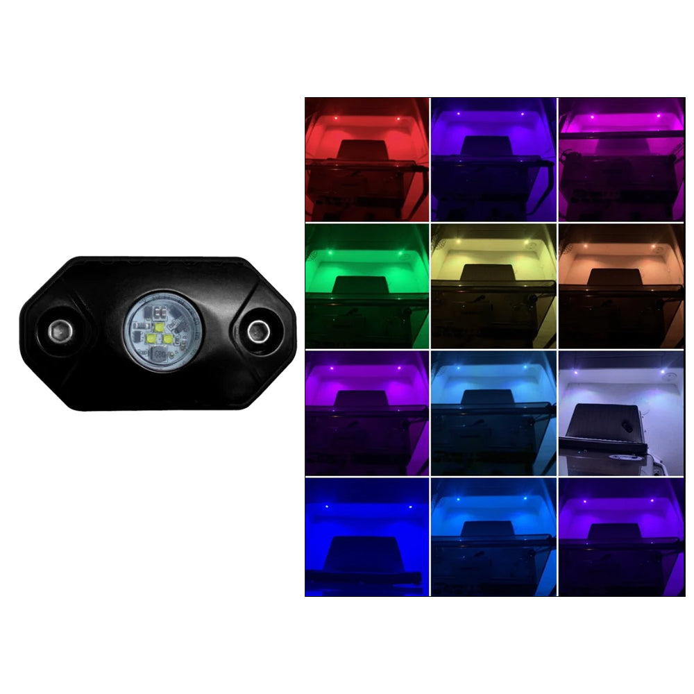 Black Oak LED Black Oak Rock Accent Light - RGB - Black Housing — marine interior / courtesy light