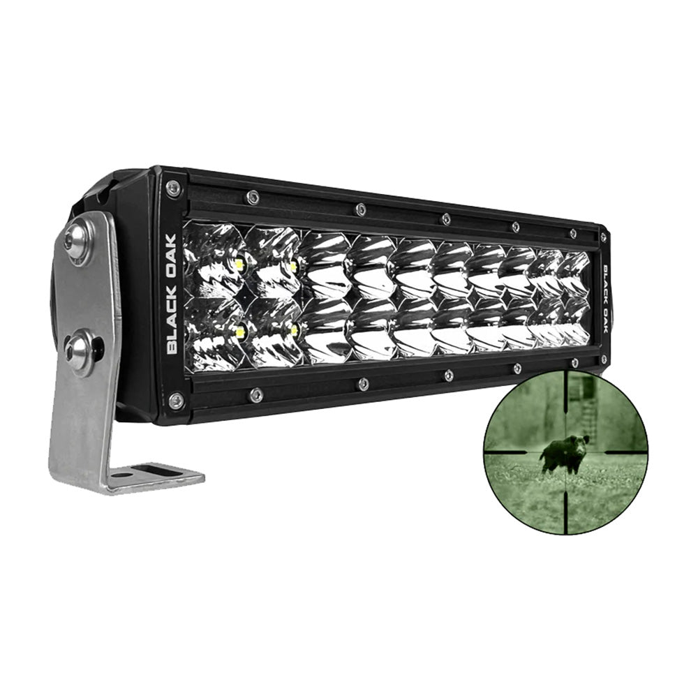 Black Oak LED Black Oak Pro Series Double Row Combo Infrared 10" 940nm Light Bar - Black — marine light bars