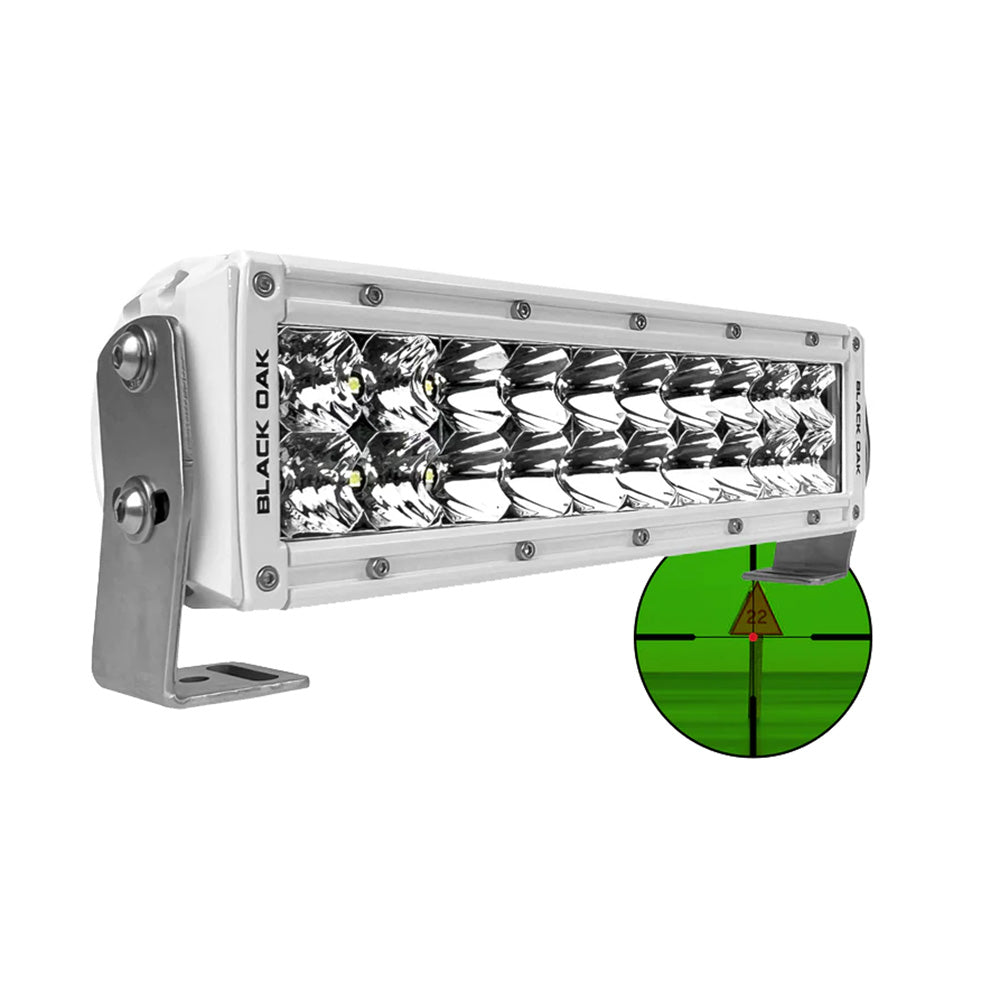Black Oak LED Black Oak Pro Series 3.0 10" 850nm Infrared Marine LED Double Row Light Bar - Combo Optics - White Housing — marine light bars