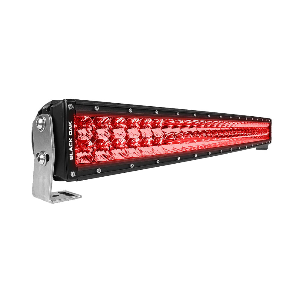 Black Oak LED Black Oak 30" Curved Double Row Red LED Predator Hunting Light Bar - Combo Optics - Black Housing - Pro Series 3.0 — marine light bars