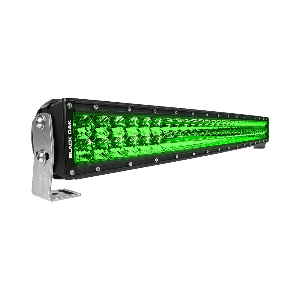 Black Oak LED Black Oak 30" Curved Double Row Green LED Hog Hunting Light Bar - Combo Optics - Black Housing - Pro Series 3.0 — marine light bars