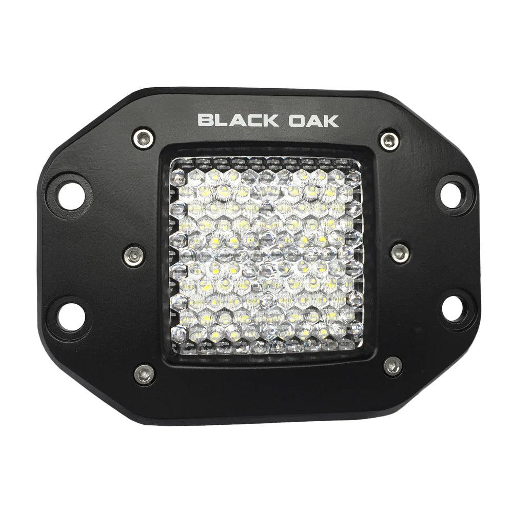 Black Oak LED Black Oak 2" Flush Mount LED Pod Light - Flood Optics - Black Housing - Pro Series 3.0 — marine flood/spreader lights