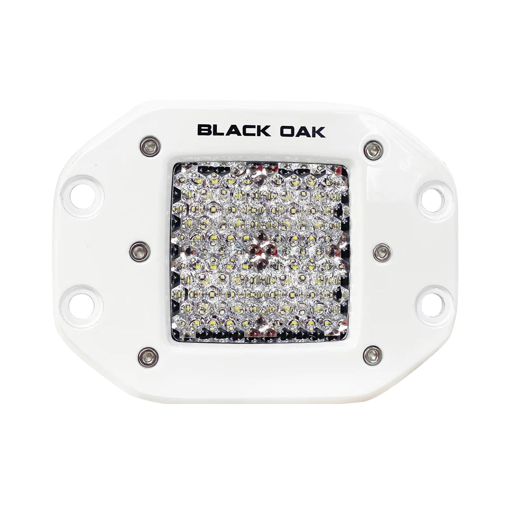 Black Oak LED Black Oak 2" Marine Flush Mount LED Pod Light - Diffused Optics - White Housing - Pro Series 3.0 — marine pods & cubes