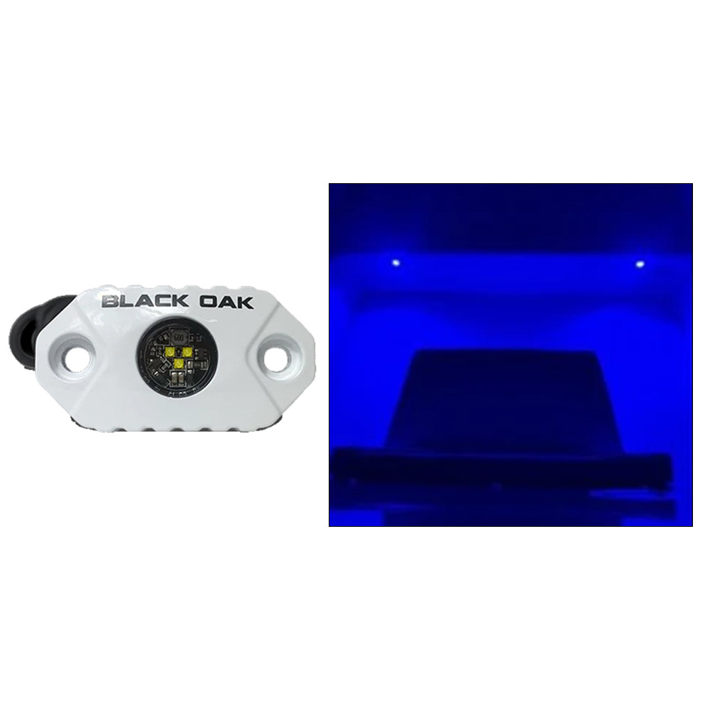 Black Oak LED Black Oak Rock Accent Light - Blue LEDs - White Housing — marine interior / courtesy light