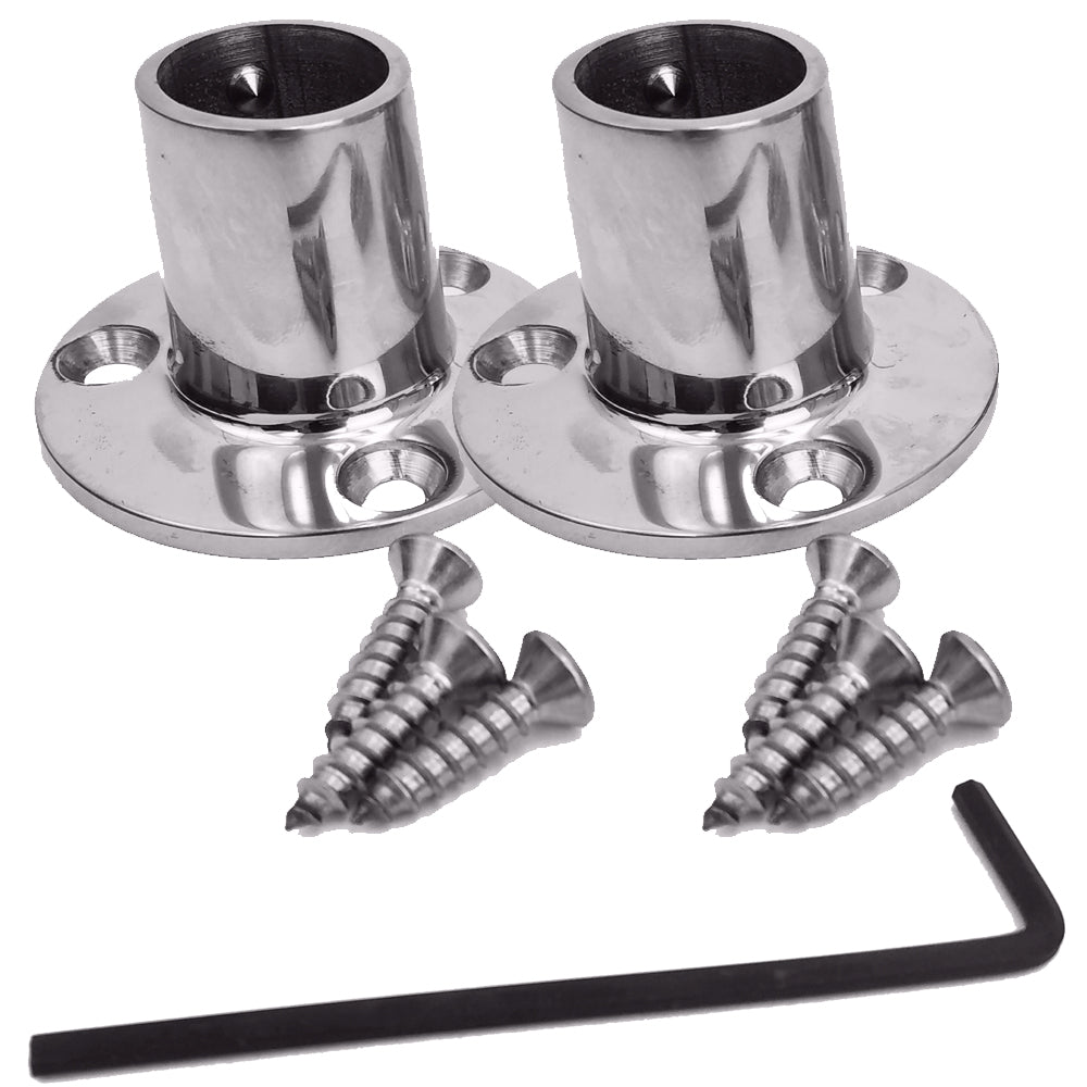 NavPod Feet Pair Kit – Stainless Steel Feet for 1″ Diameter Tubing (Circular Base) — marine display mounts