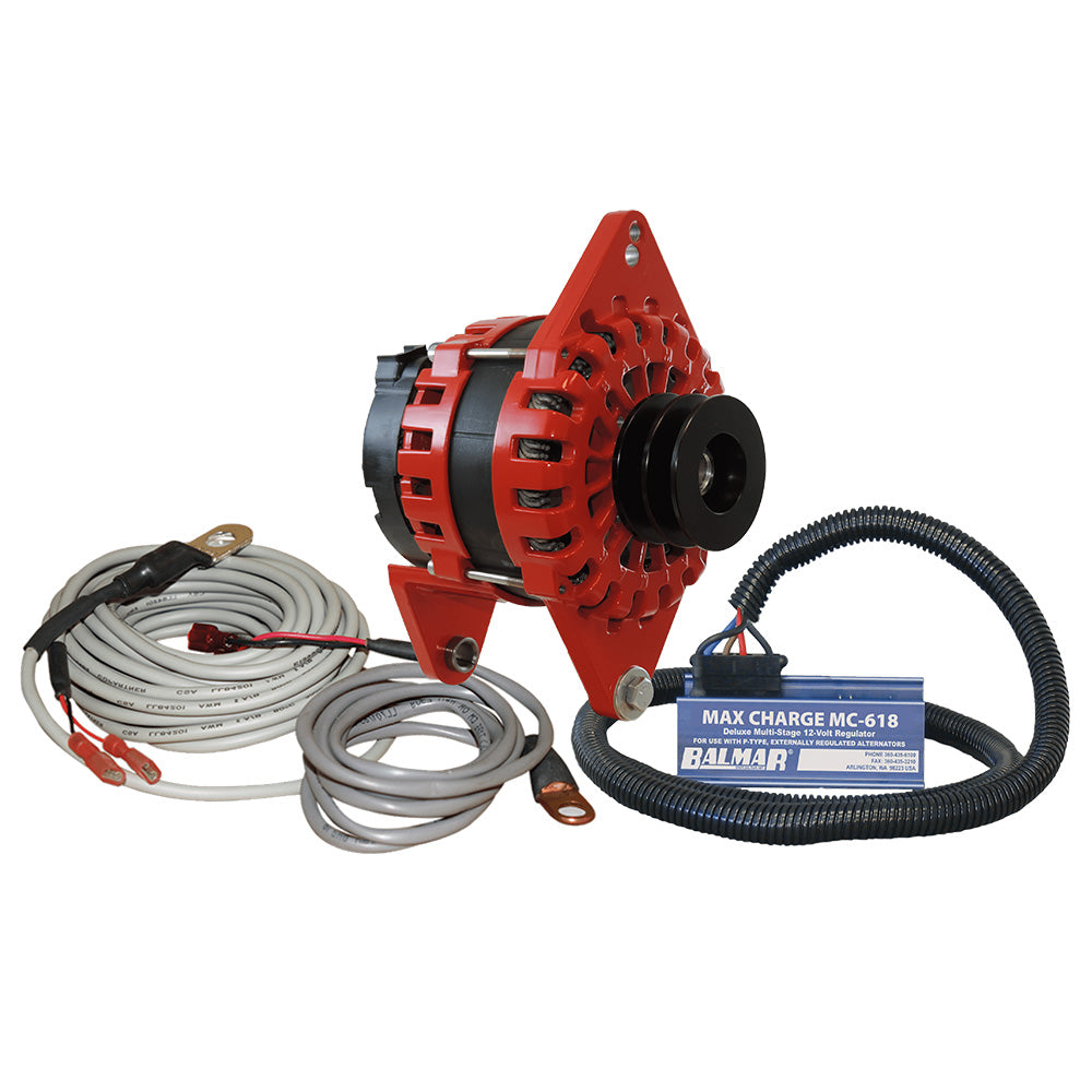 Balmar Alternator 250 AMP Kit 12V 4" Dual Foot Saddle Dual Vee Pulley Regulator & Temp Sensor — marine alternators