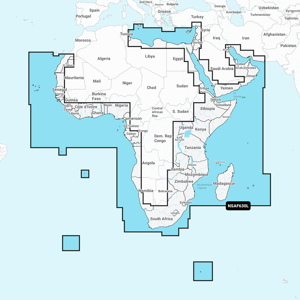 Garmin Navionics+ NSAF630L - Africa & Middle East - Marine Chart — marine garmin navionics+ foreign