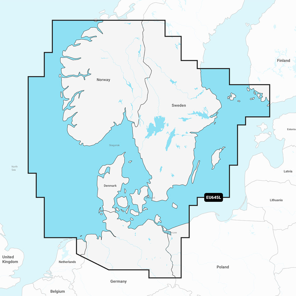 Garmin Navionics+ NSEU645L - Skagerrak & Kattegat - Marine Chart — marine garmin navionics+ foreign
