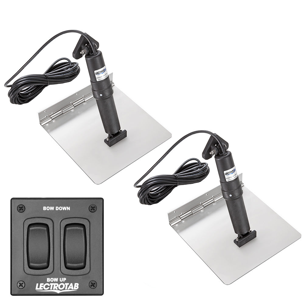 Lectrotab XKA Stainless Steel Trim Tab Kit w/Rocker Switch - 9 x 12 — marine trim tabs