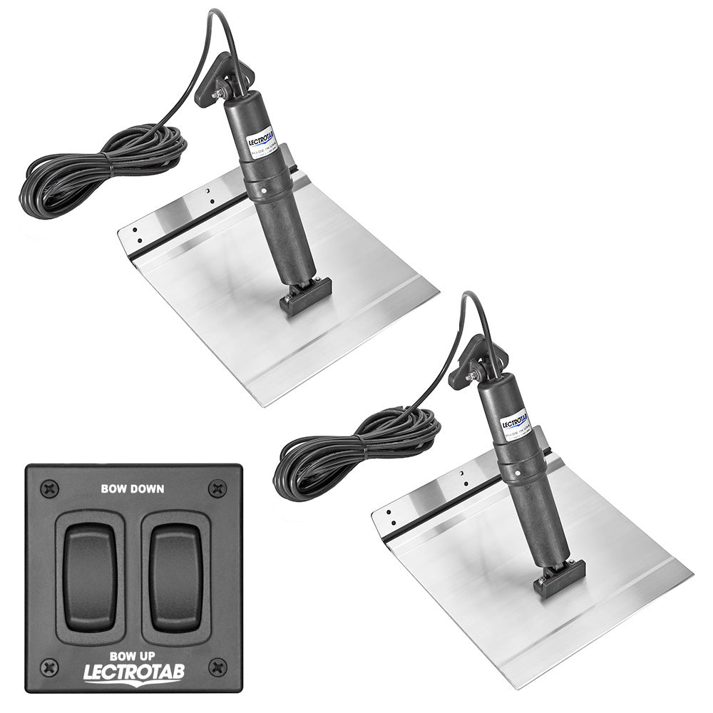 Lectrotab XKA Aluminum Alloy Trim Tab Kit w/Rocker Switch - 9 x 18 — marine trim tabs
