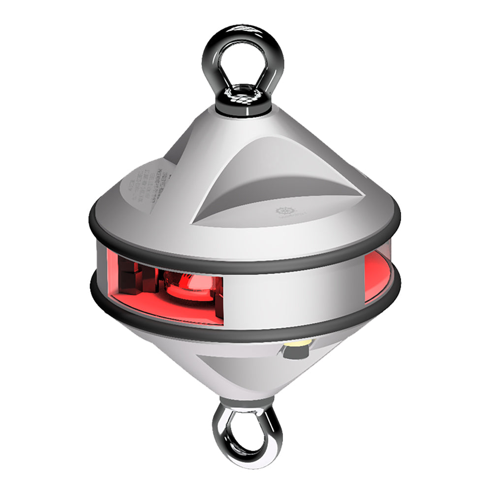 Lopolight Series 200-014 - Hoist Light - 2NM - Red - Silver Housing — marine navigation lights