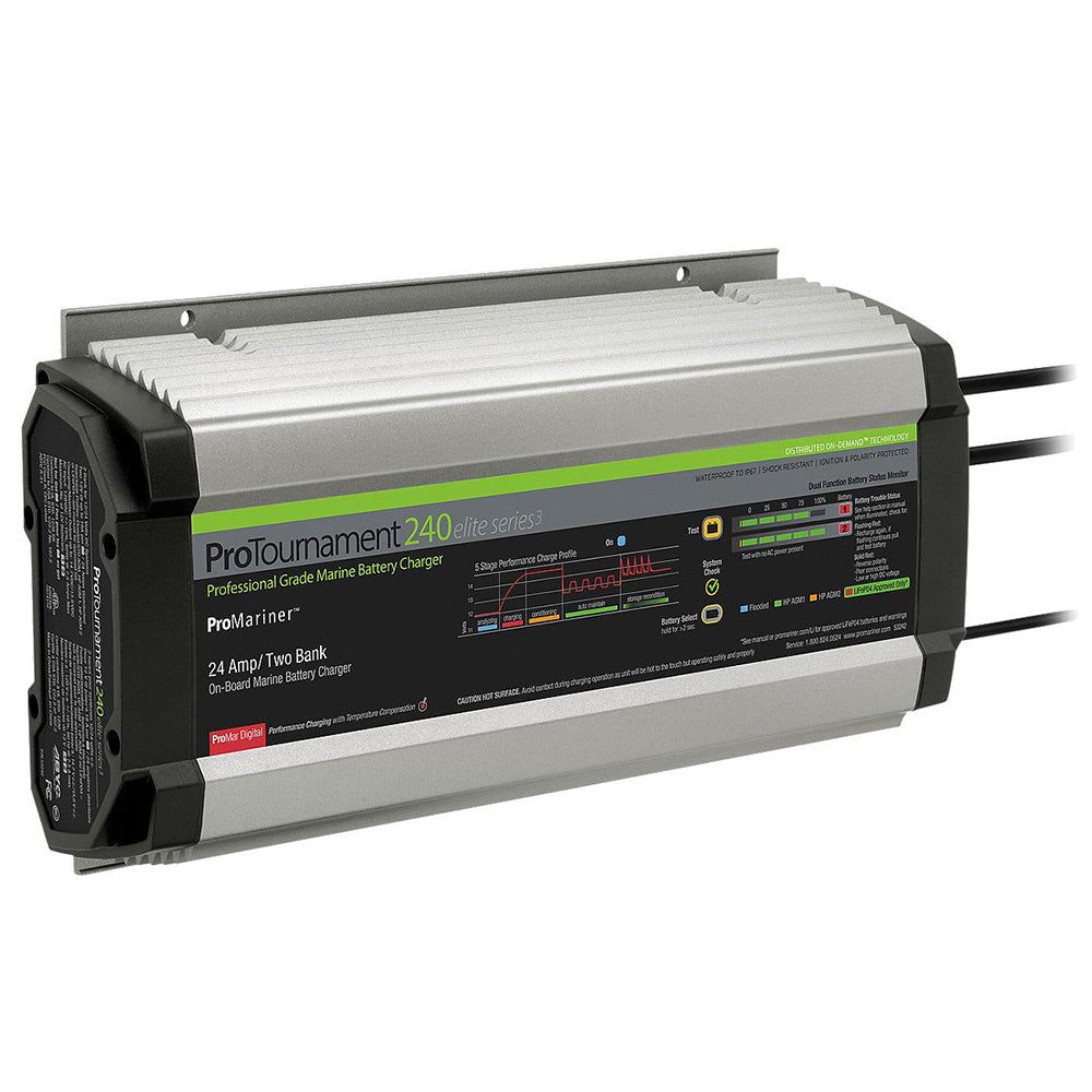 ProMariner ProTournament 240 Elite Series3 2-Bank On-Board Marine Battery Charger — marine battery chargers