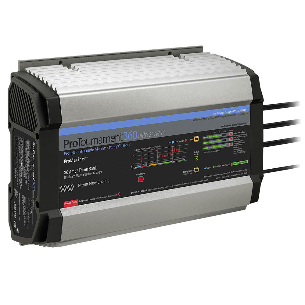 ProMariner ProTournament 360 Elite Series3 3-Bank On-Board Marine Battery Charger — marine battery chargers
