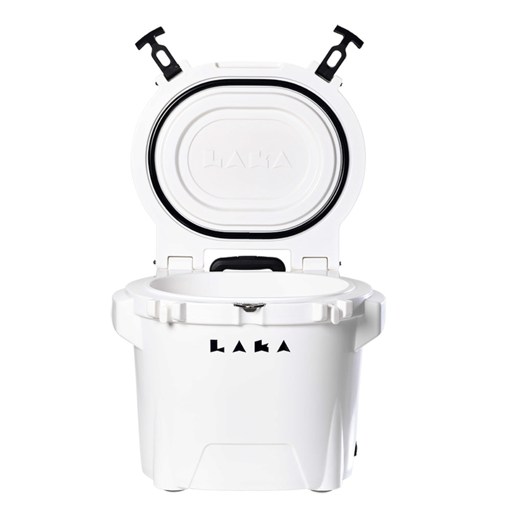 LAKA Coolers 30 Qt Cooler w/Telescoping Handle & Wheels - White — marine outdoor