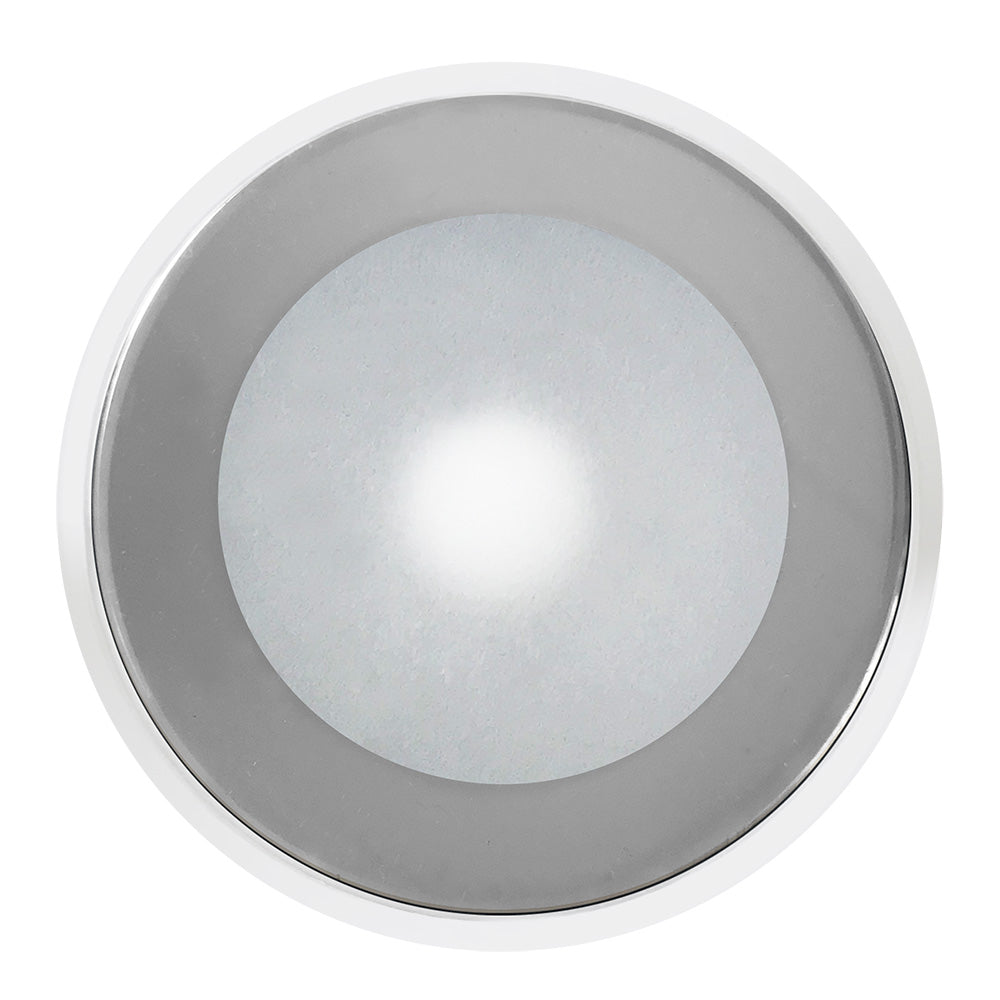 Shadow-Caster LED Lighting Shadow-Caster DLX Series Down Light - White Housing - RGB - Chrome Bezel — marine dome/down lights