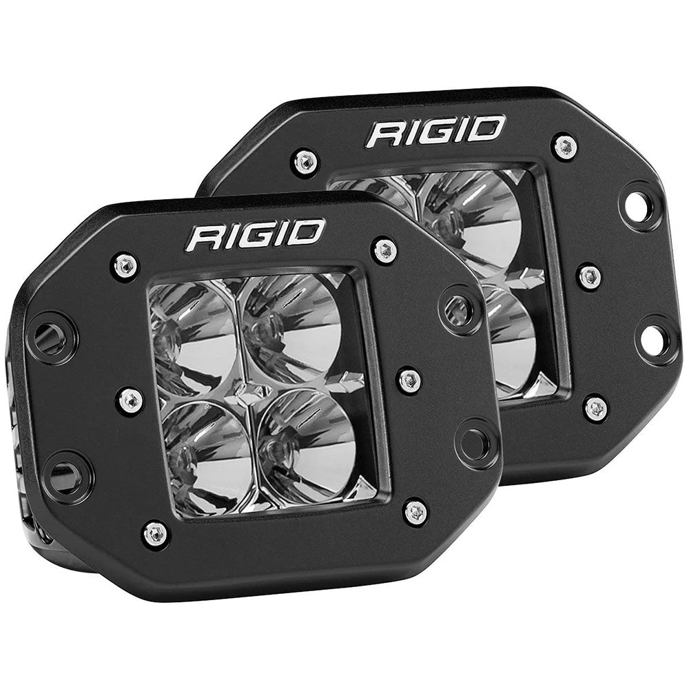 RIGID Industries D-Series PRO Flood Flush Mount Black Light - Pair — marine marine equipment