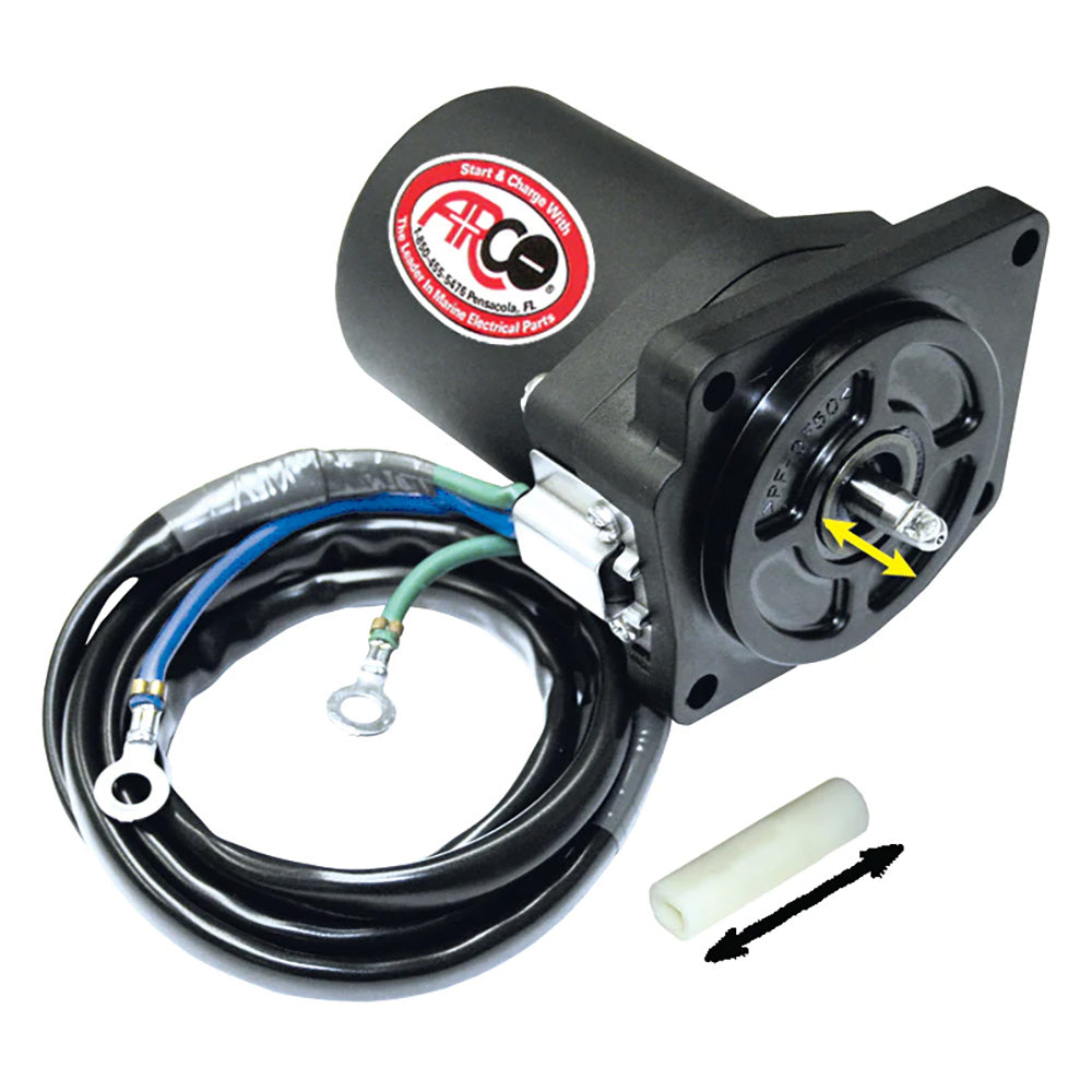 ARCO Marine Replacement Outboard Tilt Trim Motor - Yamaha-4 Bolt, 5/8" Flat Blade Shaft — marine tilt trim motors