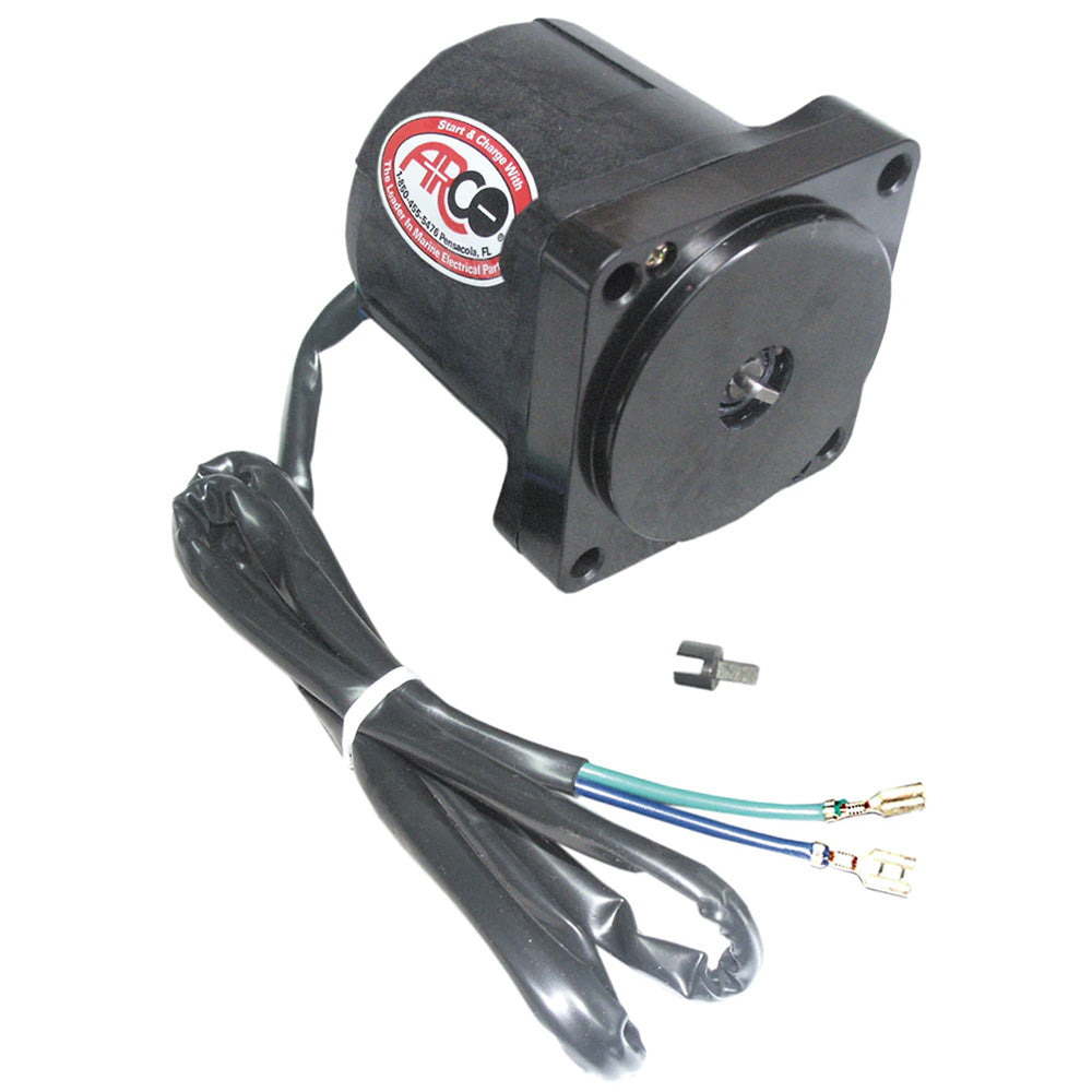 ARCO Marine Replacement Johnson/Evinrude Tilt Trim Motor - 2-Wire, 4 Bolt, Flat Blade Shaft — marine tilt trim motors