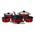 Magma Nestable 10 Piece Induction Non-Stick Enamel Finish Cookware Set - Magma Red — marine deck / galley