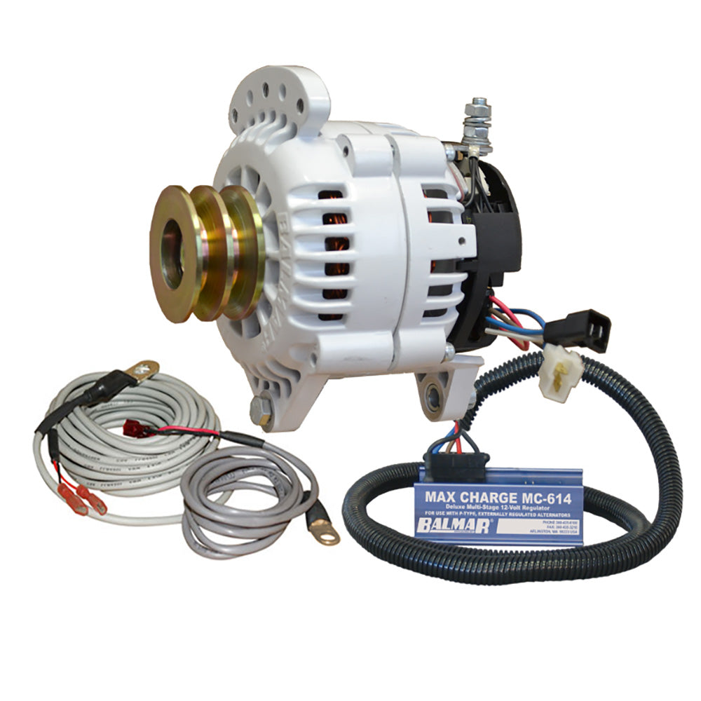 Balmar Alternator 100 AMP Kit 12V 3.15" Dual Foot Saddle Dual Pulley Regulator & Temp Sensor — marine alternators