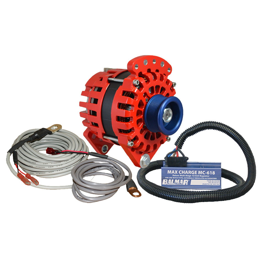 Balmar Alternator 170 AMP Kit 12V 3.15" Dual Foot Saddle J10 Pulley Regulator & Temp Sensor — marine alternators
