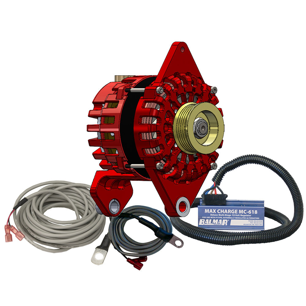 Balmar Alternator 170 AMP Kit 12V 4" Dual Foot Saddle K6 Pulley Regulator & Temp Sensor — marine alternators