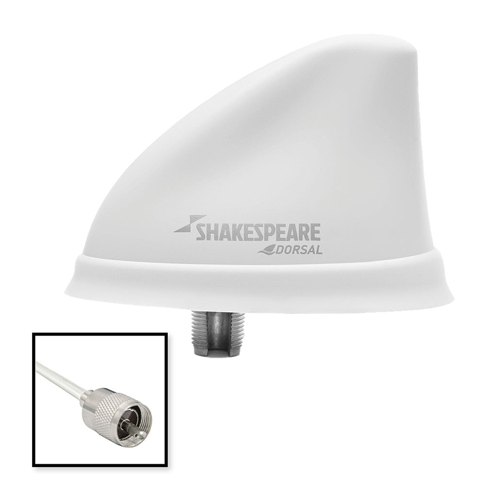 Shakespeare Dorsal Antenna White Low Profile 26' RGB Cable w/PL-259 — marine antennas