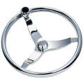 Schmitt Marine Vision FX Model 714 - 13.5" Wheel w/Knob & Finger Grip - 3/4" Tapered Shaft w/Faux Nut - 1/2" & 3/4" Adapters — marine steering wheels