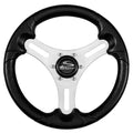 Schmitt Marine Torcello Lite 13" Wheel - Black Polyurethane Wheel w/Silver Spokes & Black Cap- 3/4" Tapered Shaft — marine steering wheels