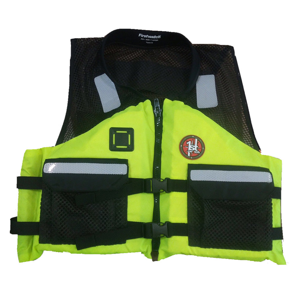 First Watch AV-5001 Crew Vest - Hi-Vis Yellow - 2XL/3XL — marine personal flotation devices