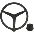 Uflex USA Uflex - V46 - 13.5" Stainless Steel Steering Wheel w/Speed Knob & Chrome Nut - Black — marine steering wheels