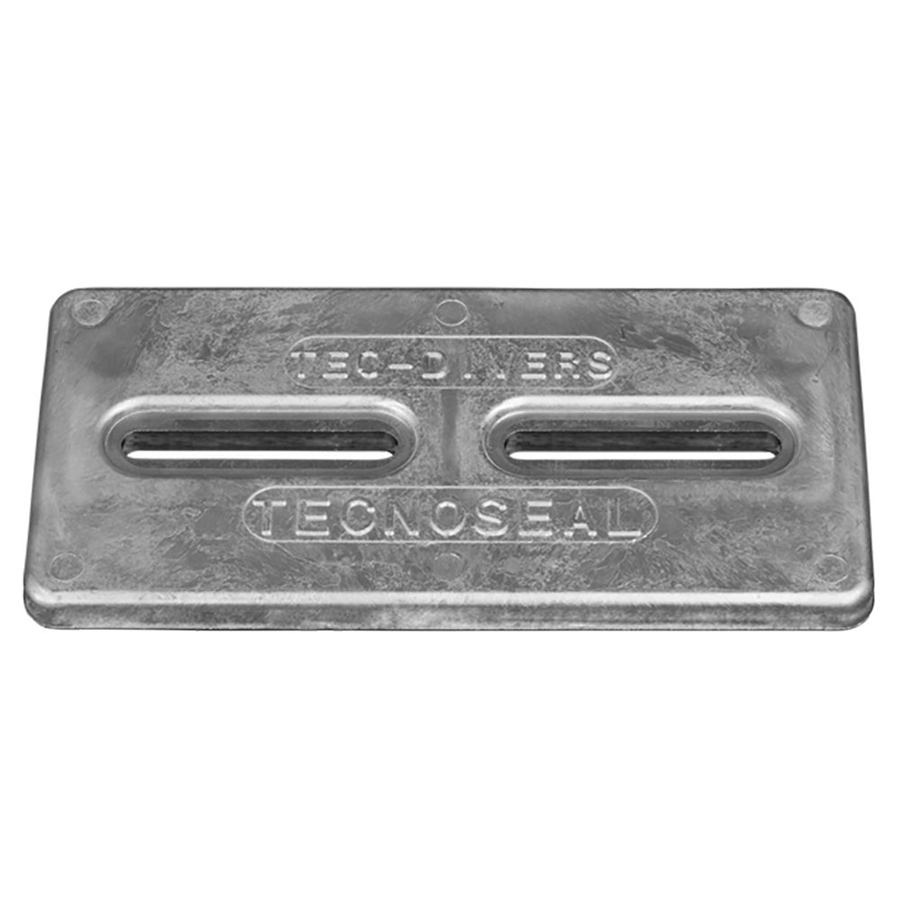 Tecnoseal Rectangular Zinc Plate Anode w/Inserts - 12" x 6" x 1" — marine anodes