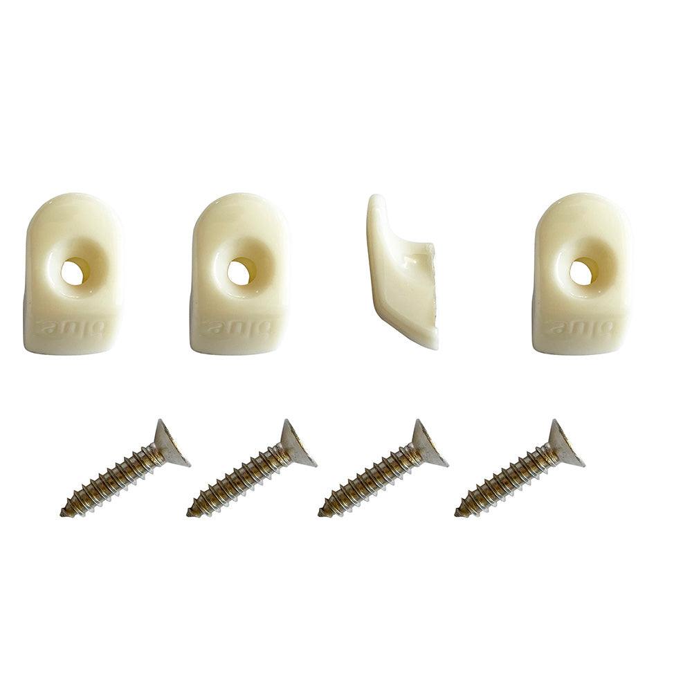 Blue Performance White Hooks & Screws - 4 Pieces — marine accessories