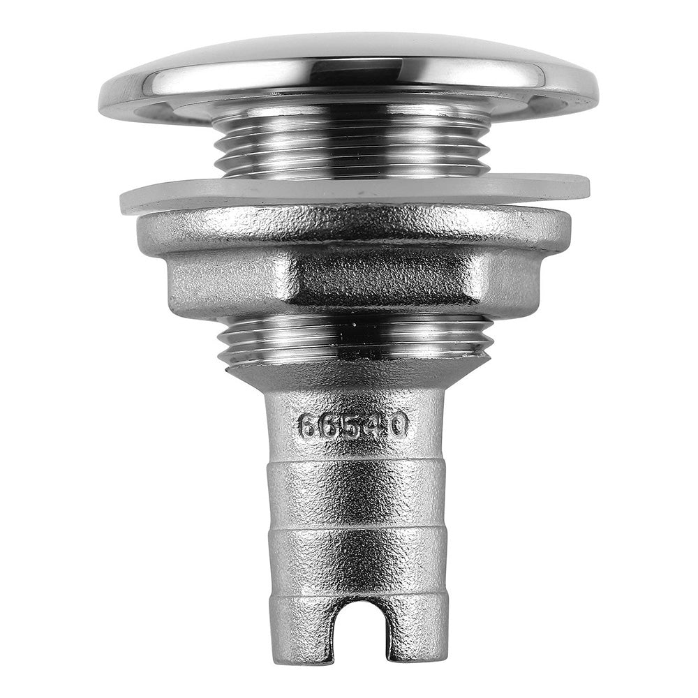 Attwood Marine Attwood Stainless Steel Thru-Hull Short Straight Barbed - 3/4" Inner Diameter — marine thru-hull fittings