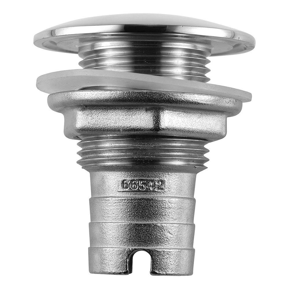 Attwood Marine Attwood Stainless Steel Thru-Hull Short Straight Barbed - 1" Inner Diameter — marine thru-hull fittings