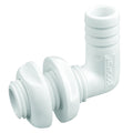 Attwood Marine Attwood White Plastic 90 Degree Thru-Hull Connector - 3/4" Inner Diameter — marine thru-hull fittings