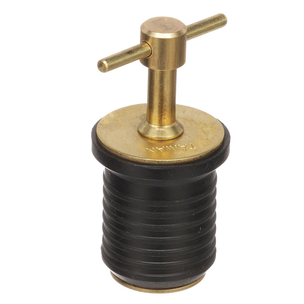 Attwood Marine Attwood T-Handle Brass Drain Plug - 1" Diameter — marine fittings