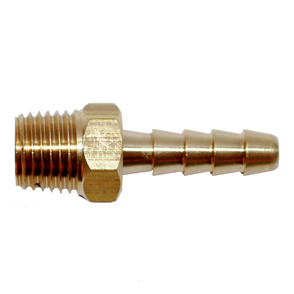 Attwood Marine Attwood Universal Brass Fuel Hose Fitting - 1/4" NPT x 3/8" Barb — marine fuel hose & fittings