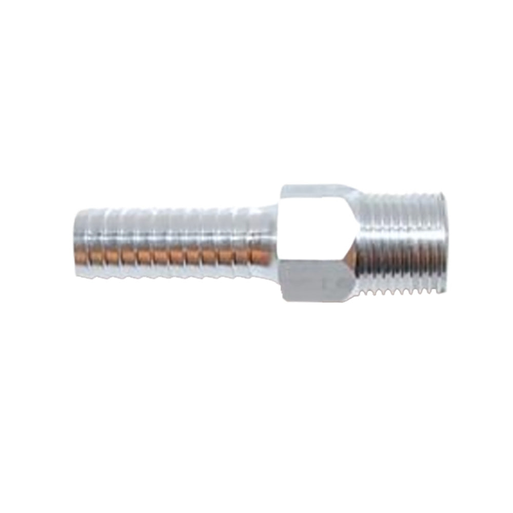Attwood Marine Attwood Universal Aluminum Fuel Hose Fitting - 3/8" NPT x 3/8" Barb — marine fuel hose & fittings