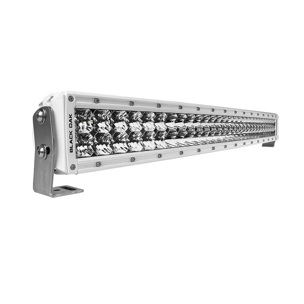 Black Oak LED Black Oak 30" Marine Curved Double Row LED Light Bar - Spot Optics - White Housing - Pro Series 3.0 — marine light bars