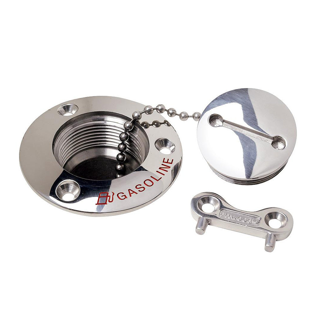 Attwood Marine Attwood Gasoline Deck Fill - 1-1/2" Stainless Steel Alloy — marine deck fills