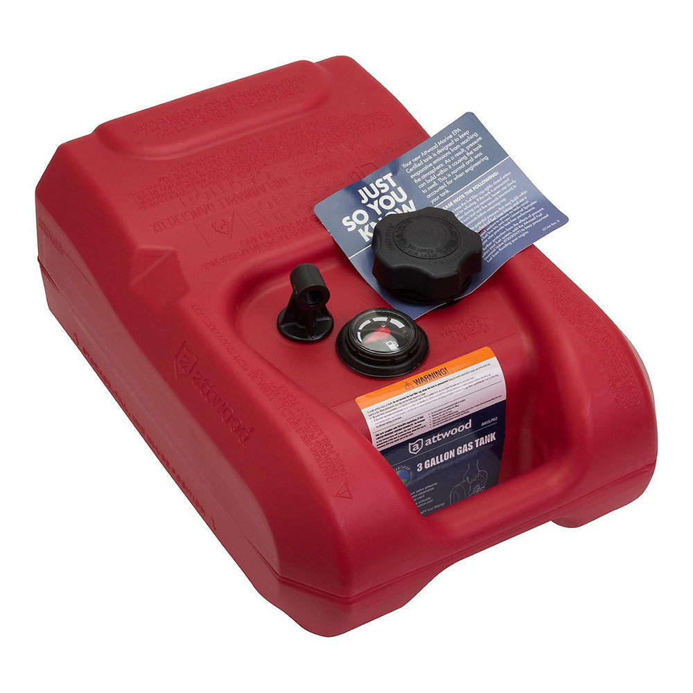 Attwood Marine Attwood Portable Fuel Tank - 3 Gallon w/Gauge — marine fuel tanks